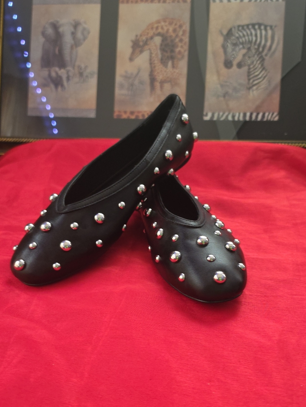 a new day Black Studded Ballet Flats